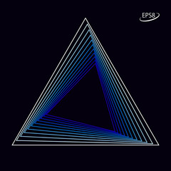 Wall Mural - triangle linear symbol design in blue tones. modern vector illustration without transparency.