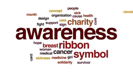 Poster - Awareness animated word cloud, text design animation.