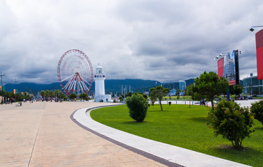 Fototapete - BATUMI, GEORGIA - September 1, 2017: Miracle Park in Batumi. Batumi is a very popular destination on Black Sea