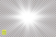 Glow Light Effect. Starburst With Sparkles On Transparent Background. Vector Illustration.