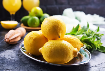 Poster - lemons with mint