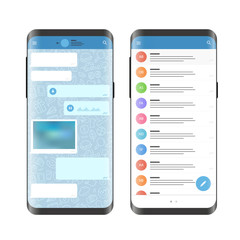 Poster - Modern smartphone messenger app. Vector mockup