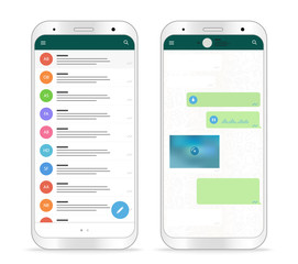 Poster - Modern smartphone messenger app. Vector mockup