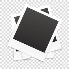 Poster - Many retro photo frames isolated on transparent background