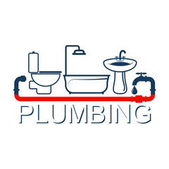 Wall Mural - Plumbing service design symbol