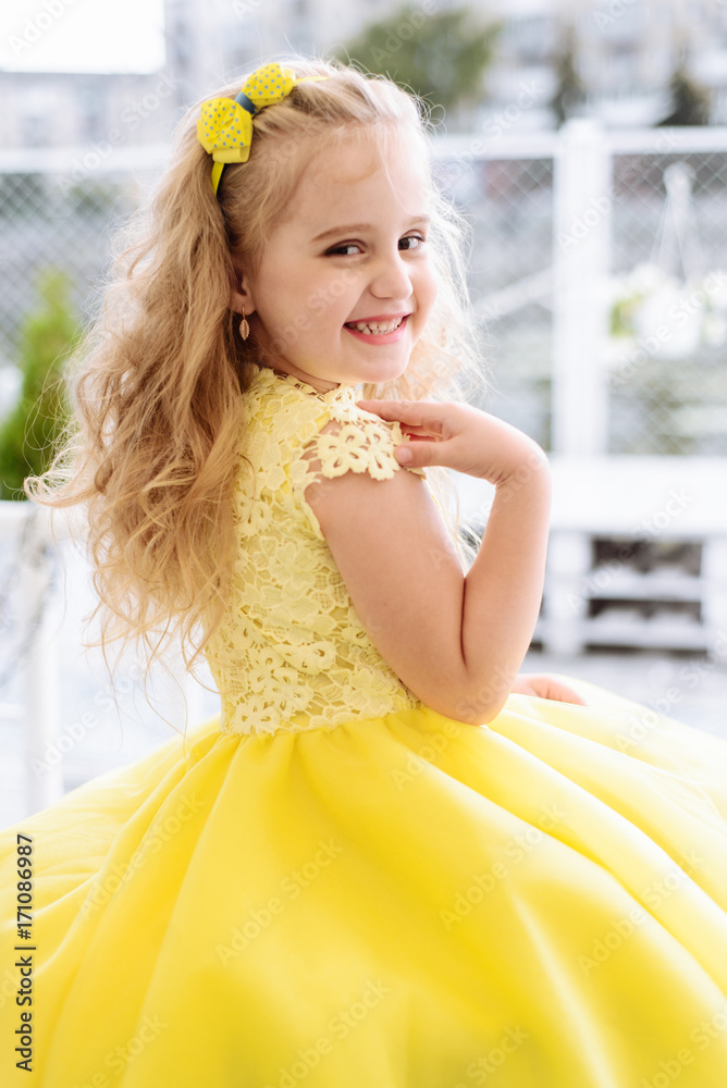 yellow dress girl Calla Collection Little Girls Yellow Rhinestone Tulle Party Dress 2T-6