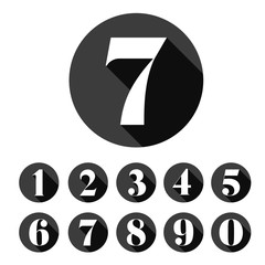 Poster - Vintage number set round black