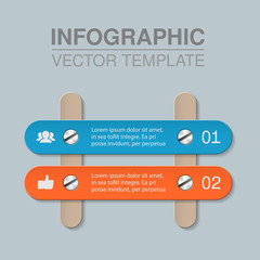 Vector infographic template for diagram, graph, presentation, chart, business concept with 2 options.