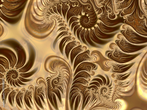 Zdjęcie XXL Streszczenie tło złoto połysk Helix - Fractal art