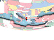 © harvepino - Map of Albania with flag on globe