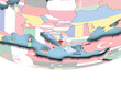 © harvepino - Map of Montenegro with flag on globe