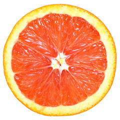 Wall Mural - Blood orange cut close up isolated