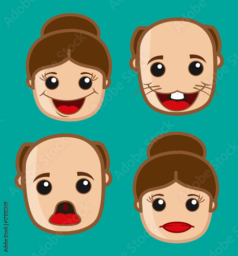 Funny Cartoon Characters Faces Vector Illustration Clip Art Characters Vector Stock Vector Adobe Stock