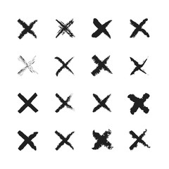 Canvas Print - Cross checkmarks flat icons.