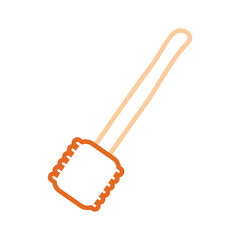 Sticker - flat line colored spatula    over white  nackground  vector illustration