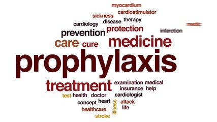 Sticker - Prophylaxis animated word cloud, text design animation.