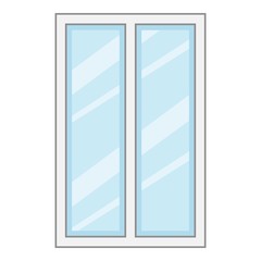 Poster - Facade window frame icon, cartoon style