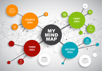 vector abstract mind map infographic template