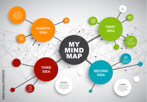Fotografie, Obraz Vector abstract mind map infographic template