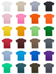 Wall Mural - blank t shirt color set template on white background