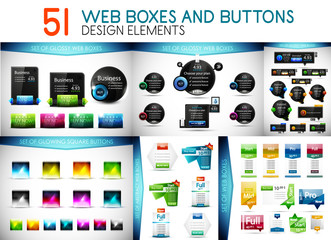 Wall Mural - Mega collection of web design boxes and buttons