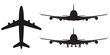 High-detailed Vector plane silhouette, solid illustration, isolated on white.