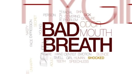 Wall Mural - Bad breath animated word cloud, text design animation. Kinetic typography.