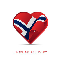 Wall Mural - Norway flag in heart. I love my country. sign. Vector illustration.