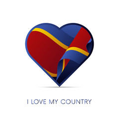 Wall Mural - Swaziland flag in heart. I love my country. sign. Vector illustration.