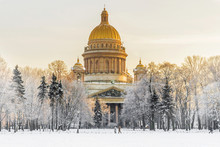 Winter View Of St. Isaac's Cathedral In St. Petersburg