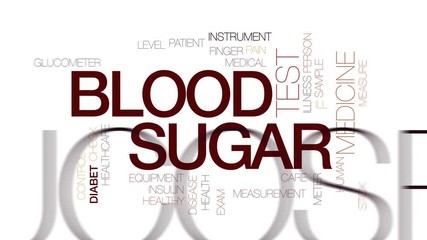 Sticker - Blood sugar animated word cloud, text design animation. Kinetic typography.