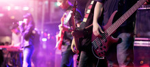 Guitarists On Stage For Background, Soft Focus And Blur Concept