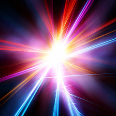 Poster - Bright flash on a black background