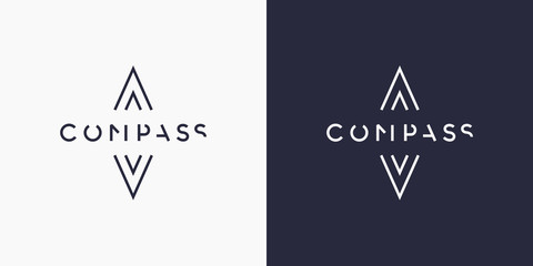 Poster - Minimalistic and stylish logo Compass, modern typography and identity for your company.