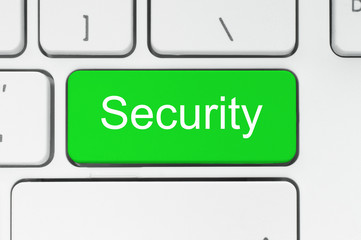 Green button with security word on the keyboard