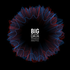 Aufkleber - Big data vector visualization illustration. Futuristic Advanced Information analytics abstract Infographic Design.