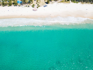 Wall Mural - An aerial view of Burleigh Heads on the Gold Coast  a clear day with blue water