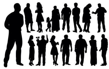 Wall Mural -  set of people silhouettes, collection