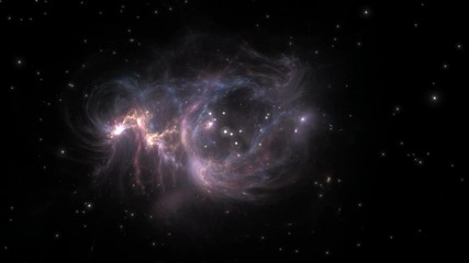 Wall Mural - flying through nebula and star fields after the supernova explosion in deep space, animation