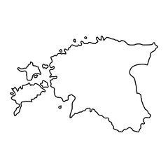 Fototapete - Estonia map of black contour curves of vector illustration