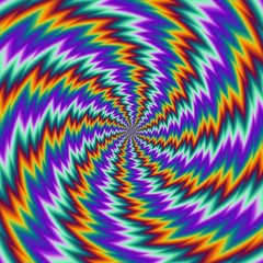 Wall Mural - pulsing fiery spirals. spin illusion.