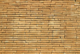 Fototapeta Sypialnia - Old brick wall, old texture of red stone blocks closeup