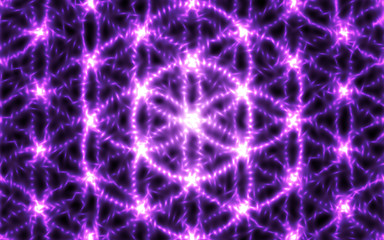 Wall Mural - Sacred geometry. Abstract glowing background. Vector graphic.
