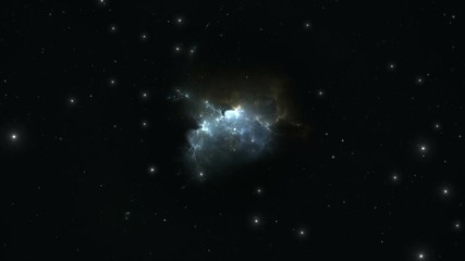 Wall Mural - flying through nebula and star fields after the supernova explosion in deep space, animation