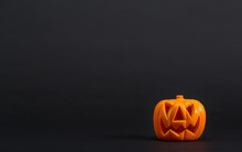 Halloween Pumpkin Decorations On A Black Background