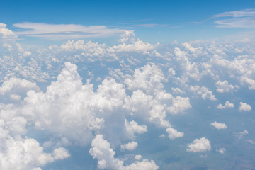 Wall Mural - blue sky and beautiful clouds.view from window of an airplane