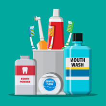 Dental cleaning tools. Oral care hygiene products