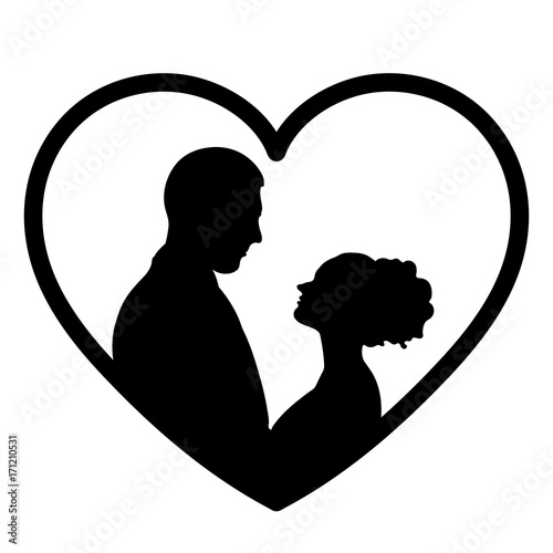 In Love Silhouette Vector Flat Icon Logo Bride And Groom In Love Silhouette Vector Flat Icon Logo Bride And Groom Outline Drawing