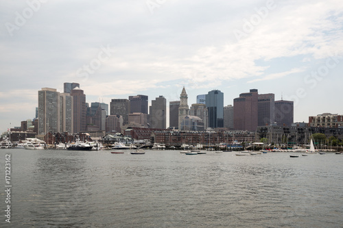 Mata magnetyczna Panoramę Bostonu i gród z portu