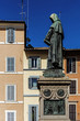 Monument to Giordano Bruno in Rome, Italy. Bruno was an Italian Dominican, philosopher and scientist, burned at the stake in 1600 by the Roman Inquisition in the place where his monument stands.